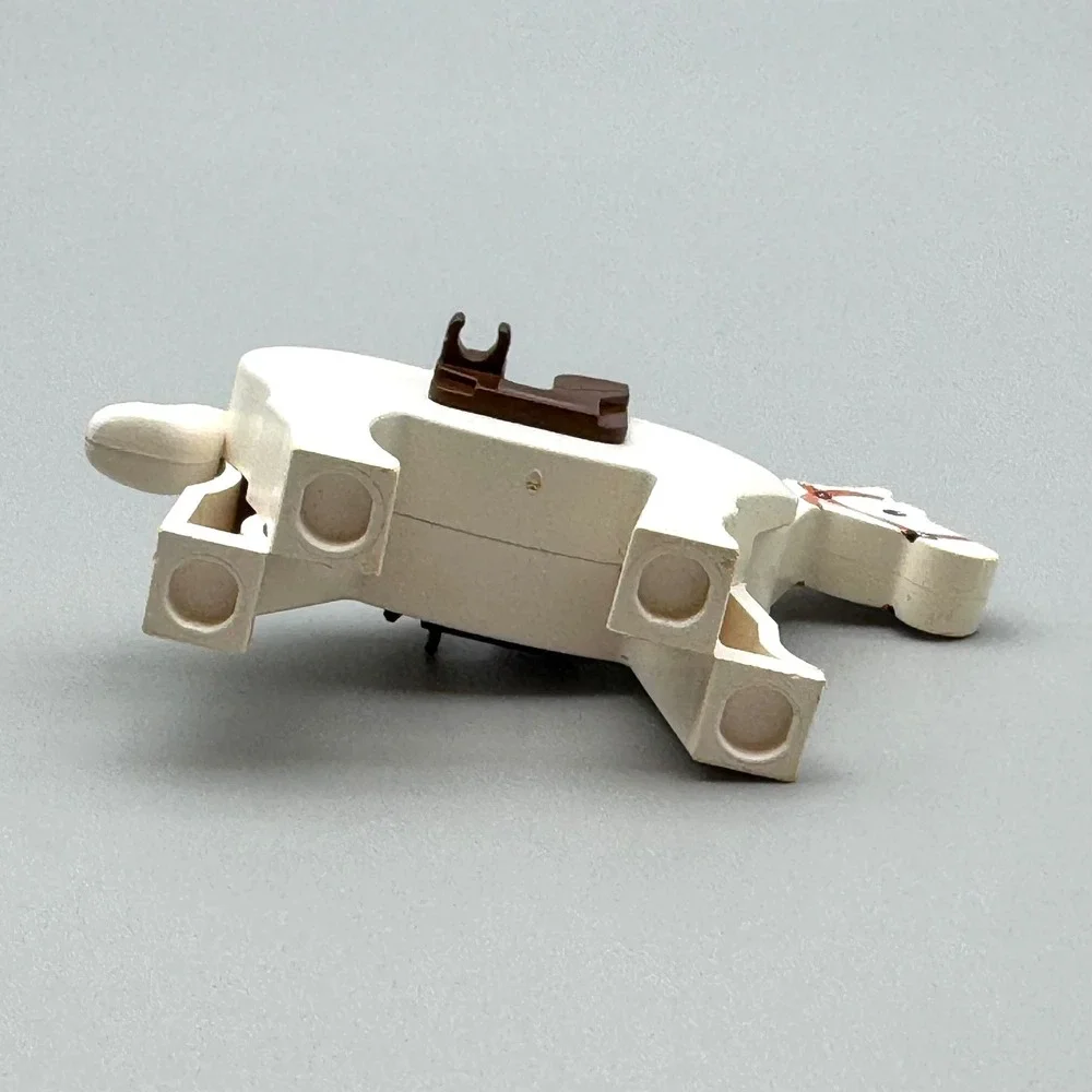 LEGO White Horse Minifigure Animal Dark Orange Bridle Pattern Brown Saddle